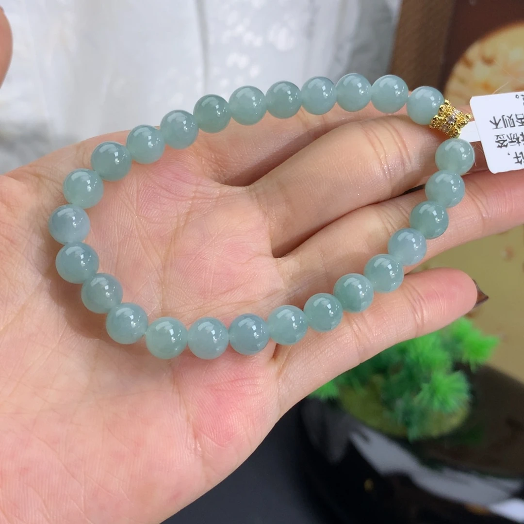 未镶嵌手串翡翠卡7冰胶蓝晴手串