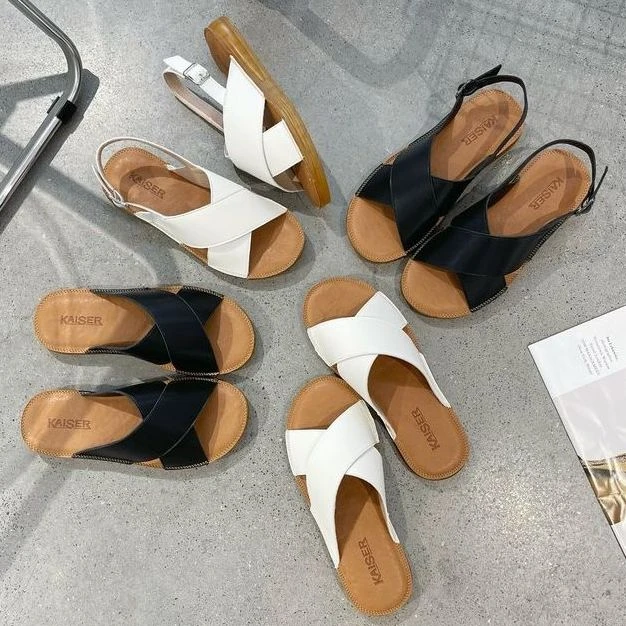 凯撒KAISER软底软面牛皮凉鞋女休闲凉拖（KS2387/KS2388) J