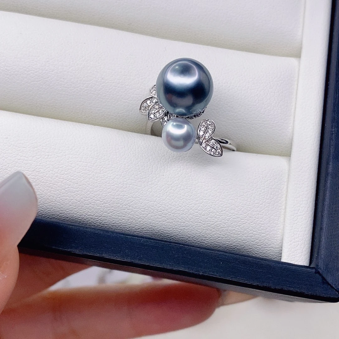 b***i银S925镶嵌淡水珍珠戒指