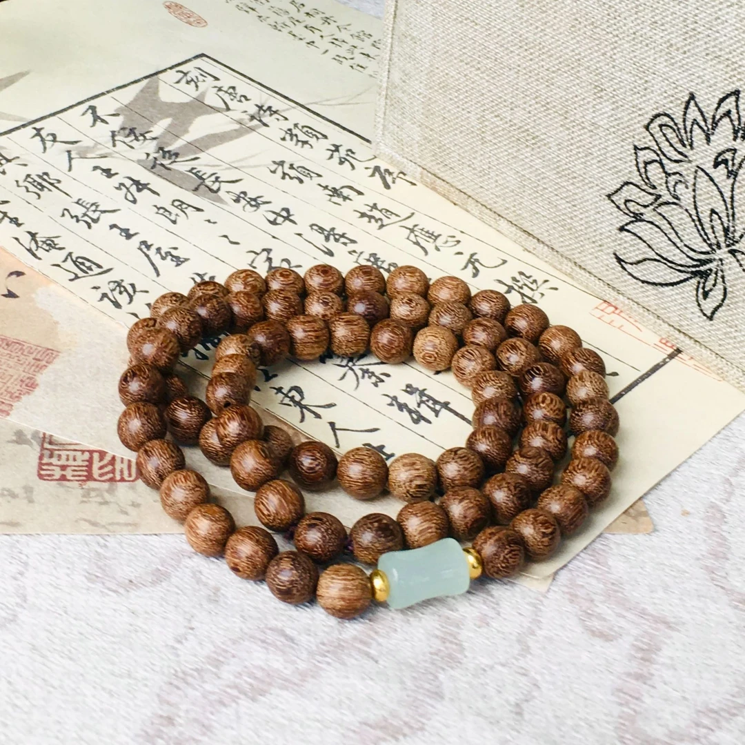 精品金丝檀多圈手串（无礼盒）218