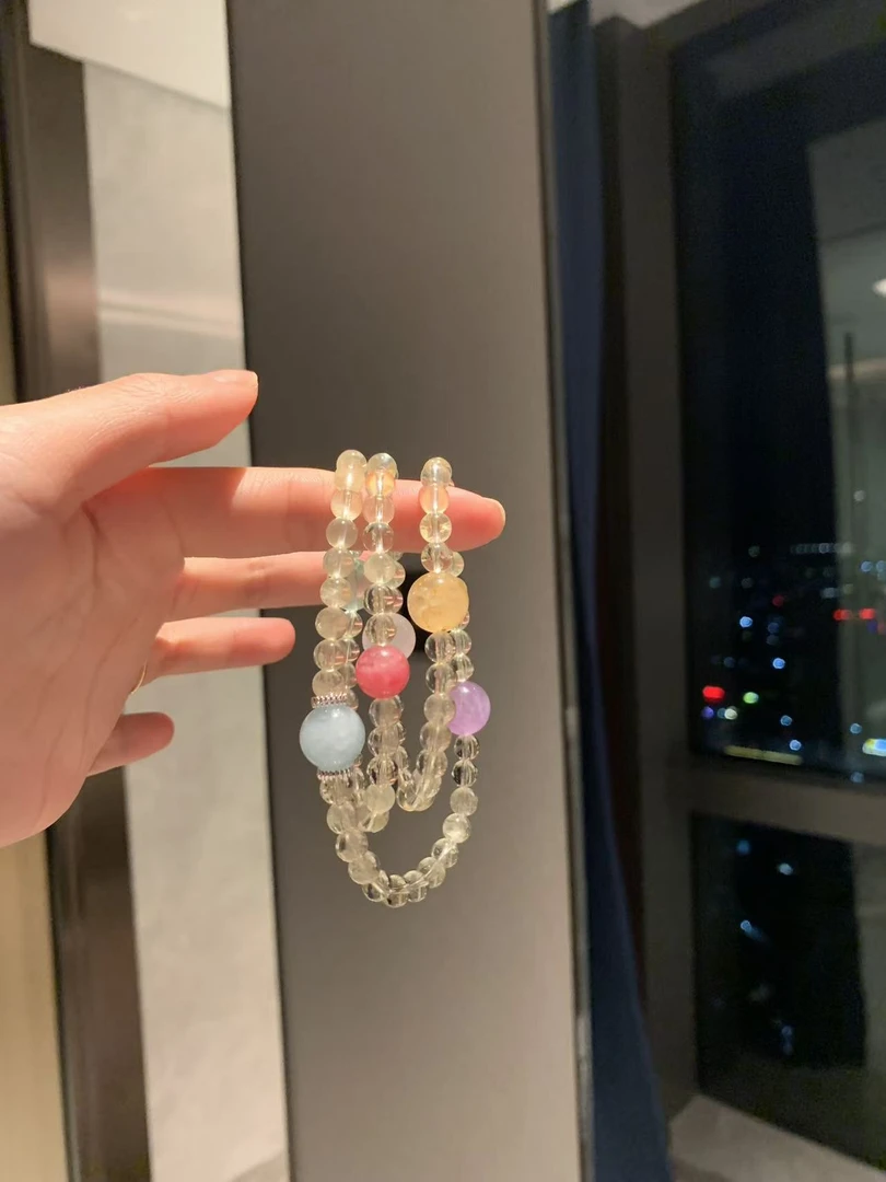 黄水晶多圈六级轮回女生氛围感手串项链（多样性发其一）