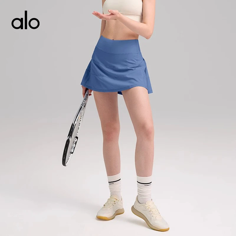 alo女士高腰网球裙假两件防走光健身瑜伽短裙