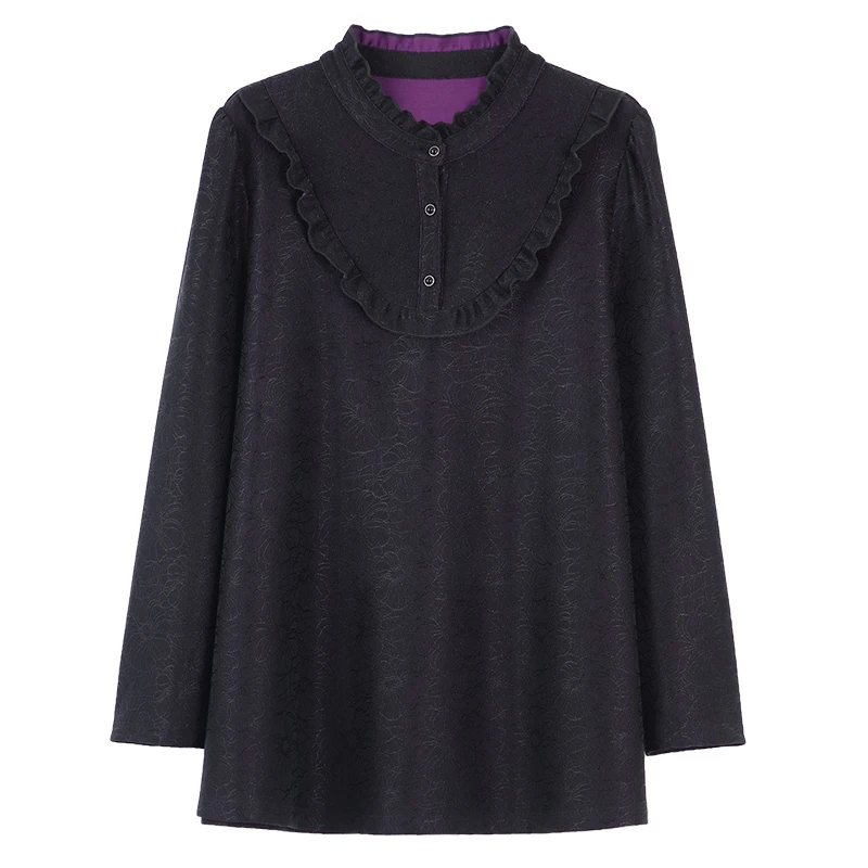 大码女装新中式优雅加肥轻奢风高级百搭宽松显瘦长袖上衣YC251217