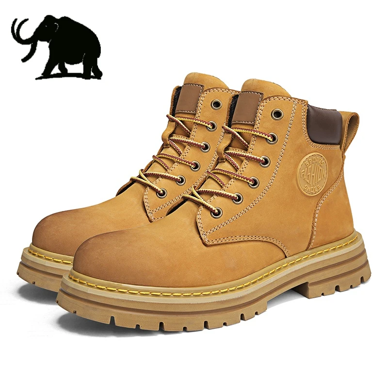猛犸探陆马丁靴男英伦风2025秋冬新款情侣靴子透气男鞋户外工装靴