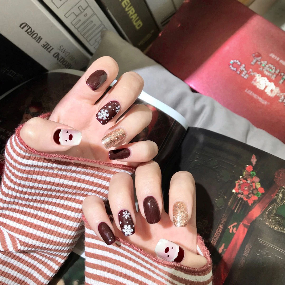 【免照灯】【圣诞老人】朵媛儿凝胶甲贴持久防水甲贴ins指甲贴夏日