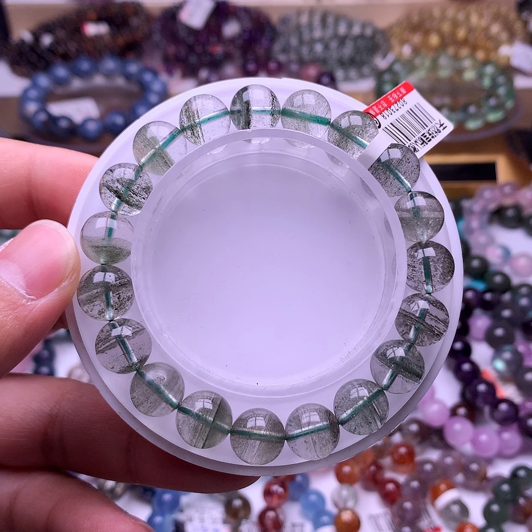 水晶手链未镶嵌10mm千层绿幽灵