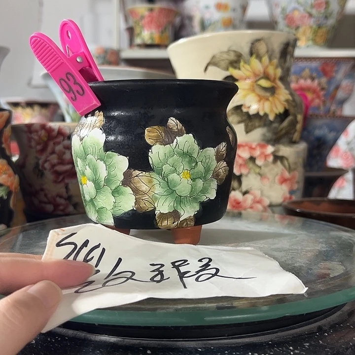 景德镇幸运花盆手绘韩式花盆