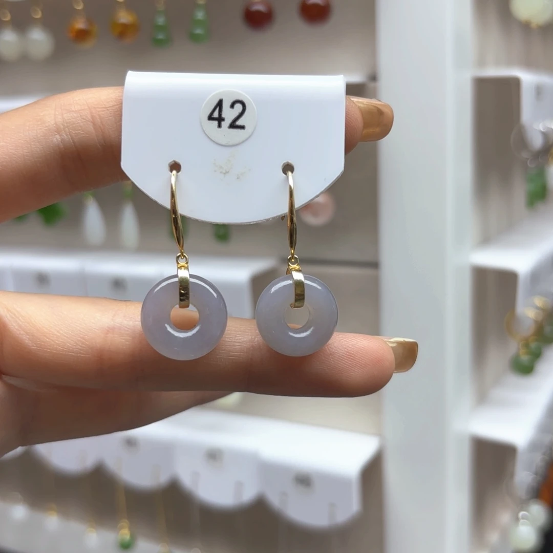 和田玉银S925镶嵌耳饰2