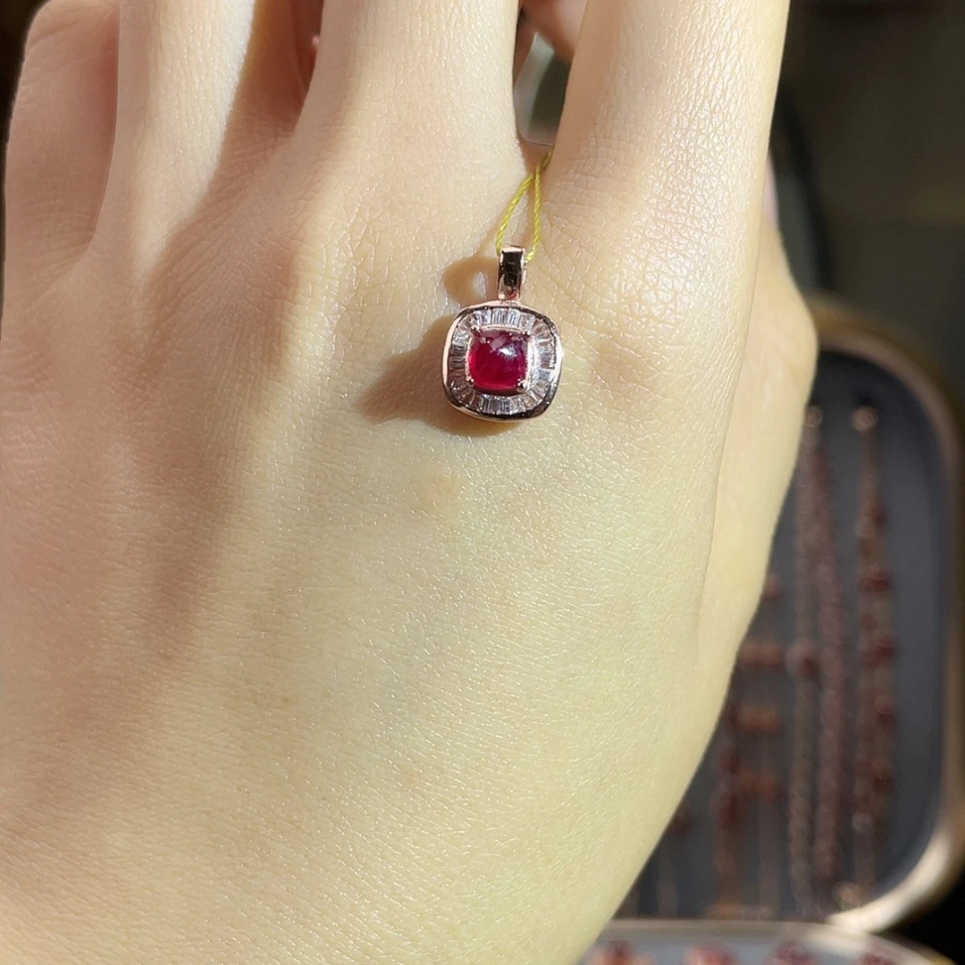 颈饰红宝石银S925镶嵌