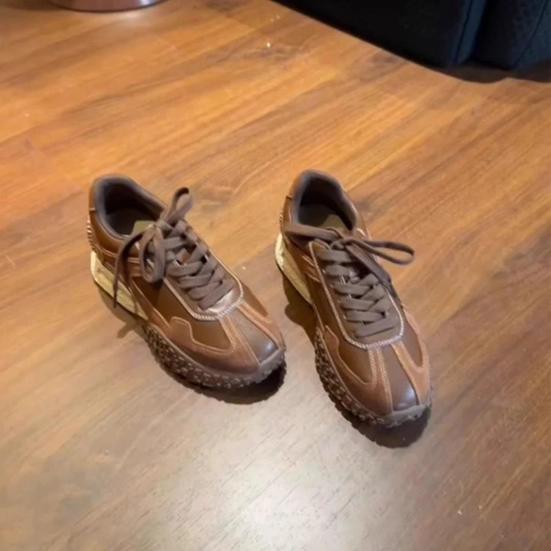 美拉德小个子内增高德训鞋女2024年秋冬季新款阿甘鞋运动老爹鞋潮