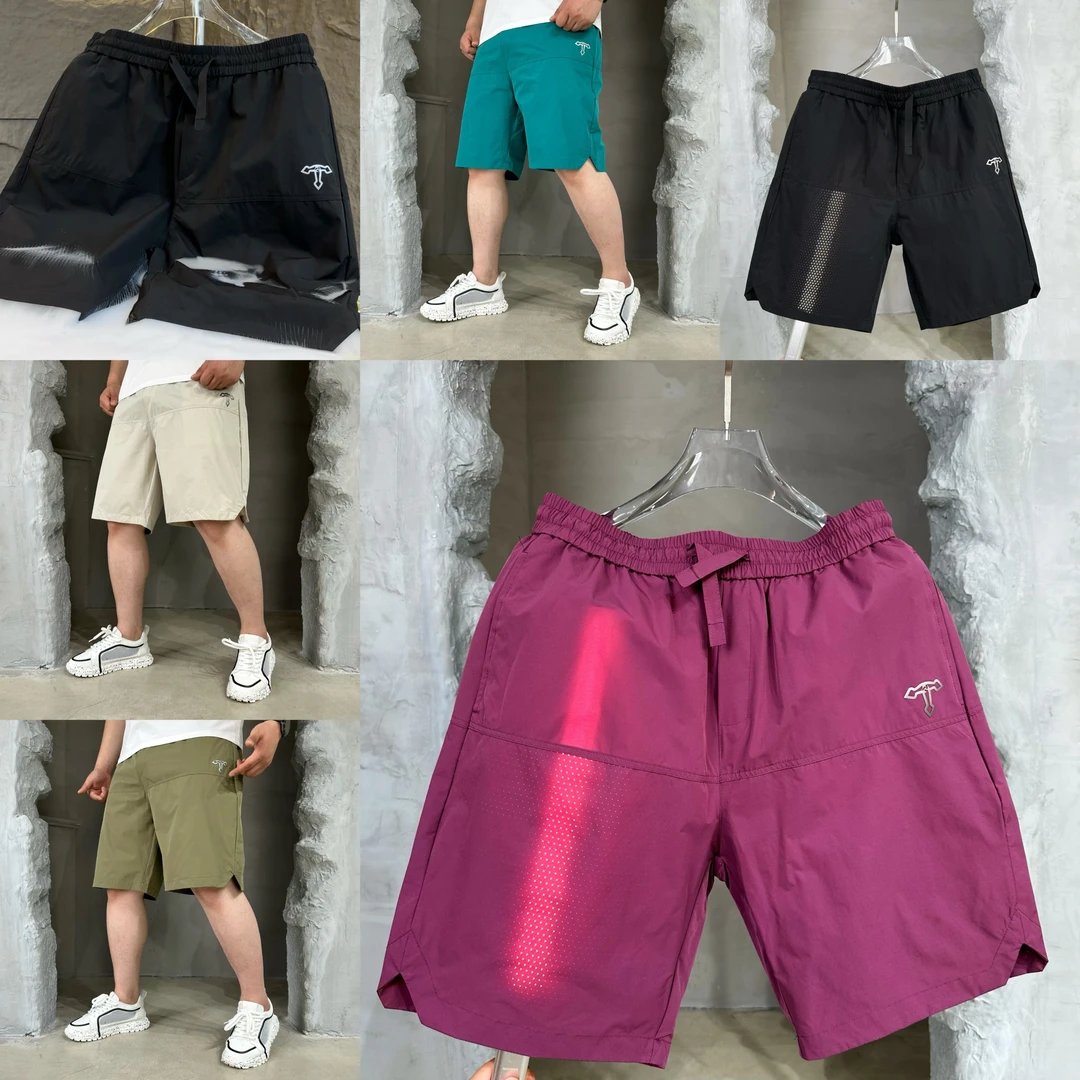 胖语大码男装 2025夏季新款简约百搭重工拼接打孔速干短裤9263#N