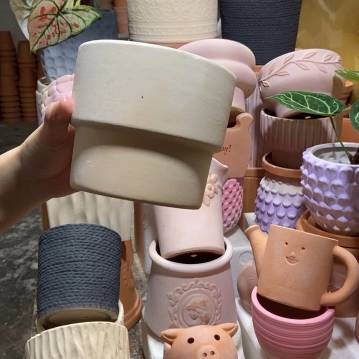 11×11白陶双层盆 粗陶1个