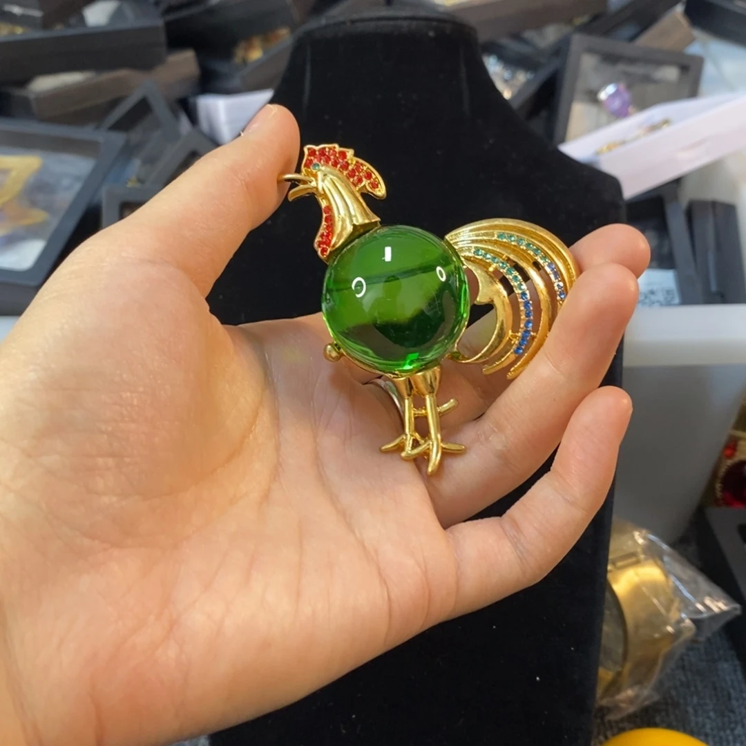 琉璃铜合金合金绿公鸡