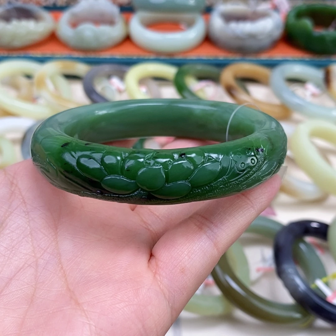 和田玉未镶嵌手镯60.5