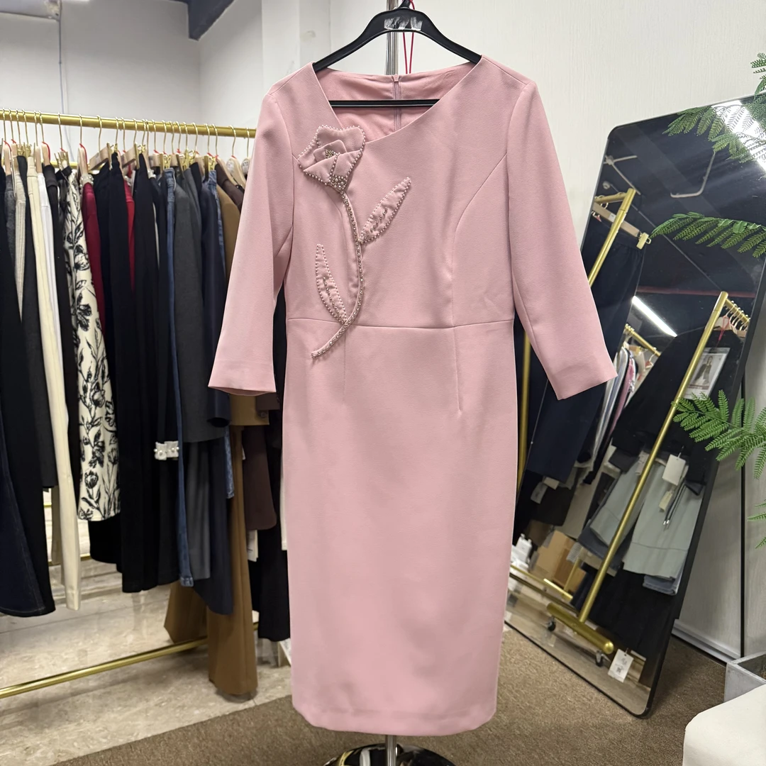 【歌**】秋季新款长款气质修身百搭连衣裙【3515】