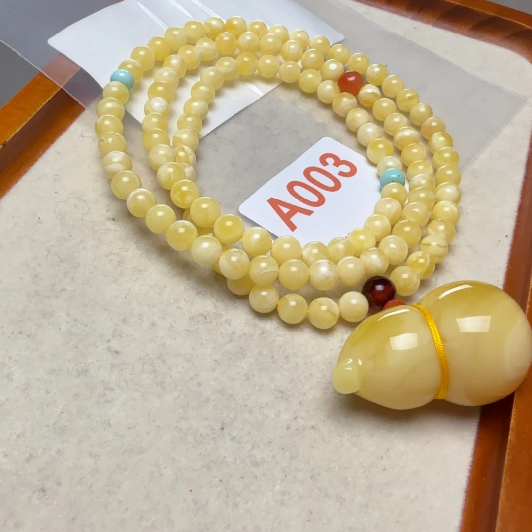 ****子琥珀未镶嵌手链琥珀蜜蜡手链6.5mm+