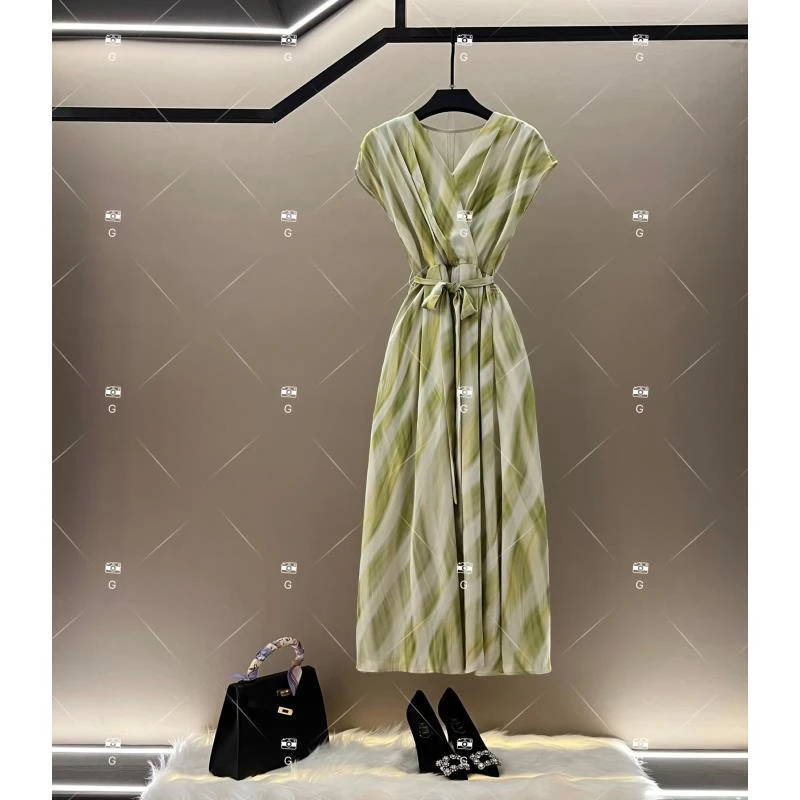 【L姐】夏季新款复古时尚百搭印花无袖连衣裙 H-902