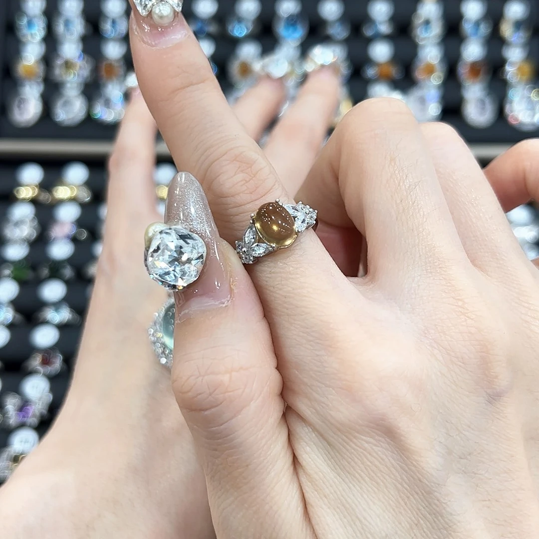 水晶戒指银S925镶嵌禤*?