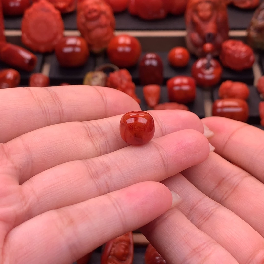 南红玛瑙南红川料原矿老型单珠11.5mm未镶嵌