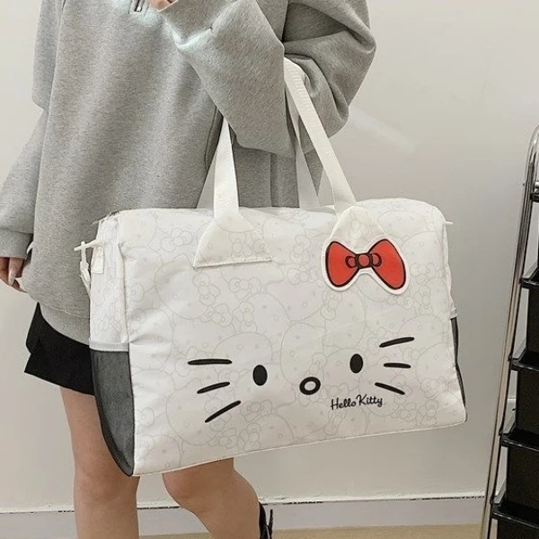 HelloKitty卡通可爱大包包单肩大容量凯蒂猫手提健身包斜挎旅行包