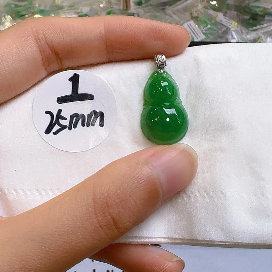 翡翠18K金镶嵌吊坠(不含链)翡翠