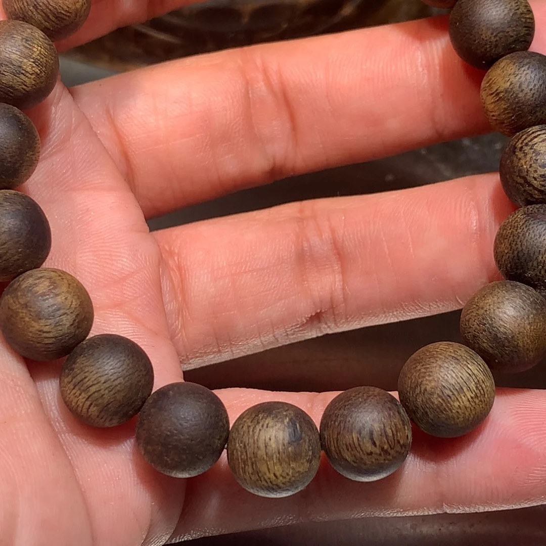 沉香手串绿奇楠手串单圈