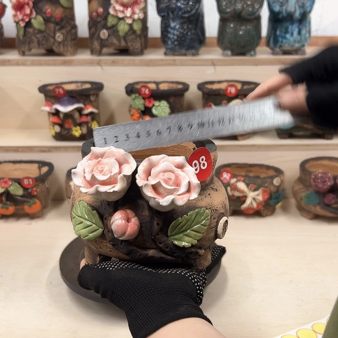 紫砂花盆98号内口10.5外高12