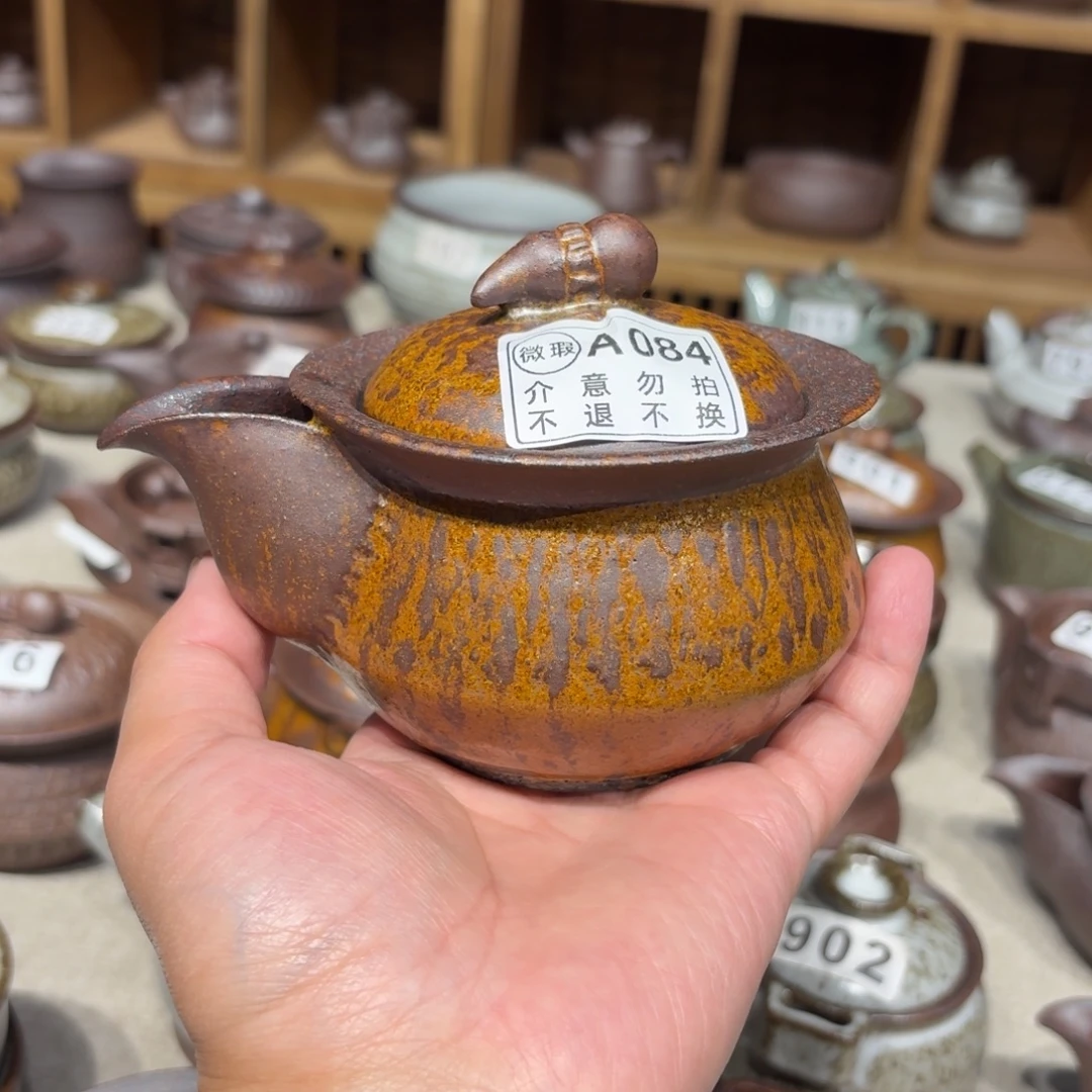 吉***利摆件粗瓷茶具素胎无釉盖碗