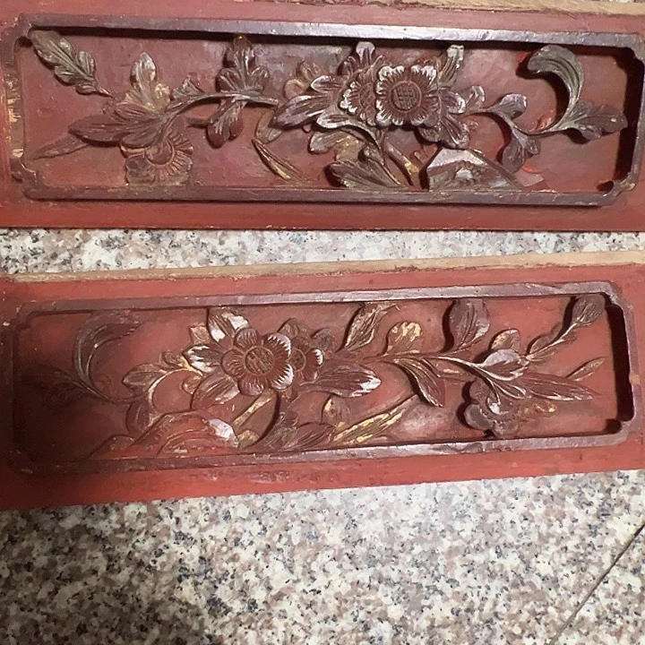 木（非红木类）y*g木雕花卉一对