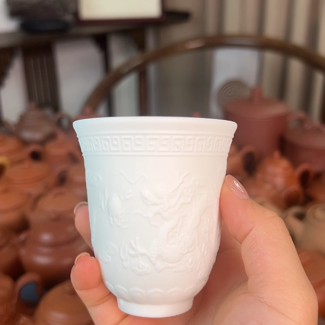 茶壶紫砂白瓷主人杯