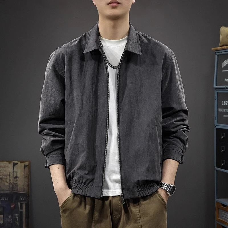 春秋款双面可穿男士夹克男外套2025宽松复古轻薄上衣潮户外通勤帅