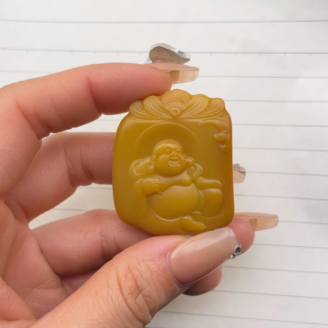石英质玉黄蜡石挂件未镶嵌用*