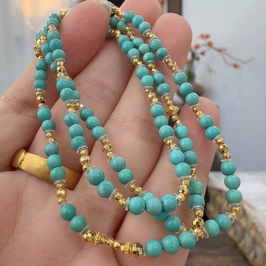 绿松石18K金镶嵌珠宝奇石