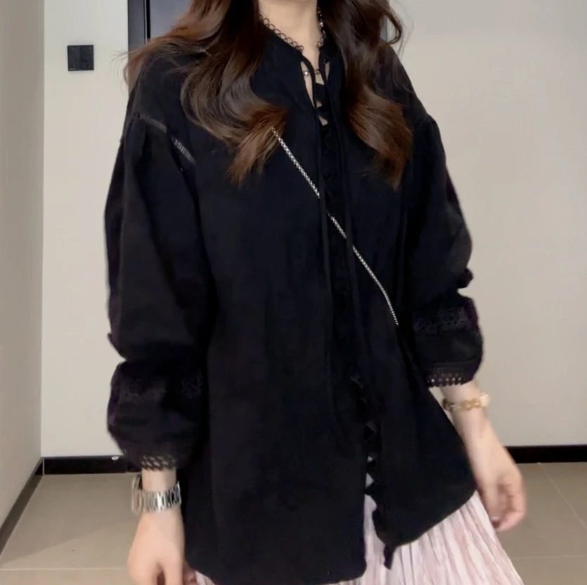 JIUJIU【初见欢喜】长袖宽松法式气质衬衫2025年春款