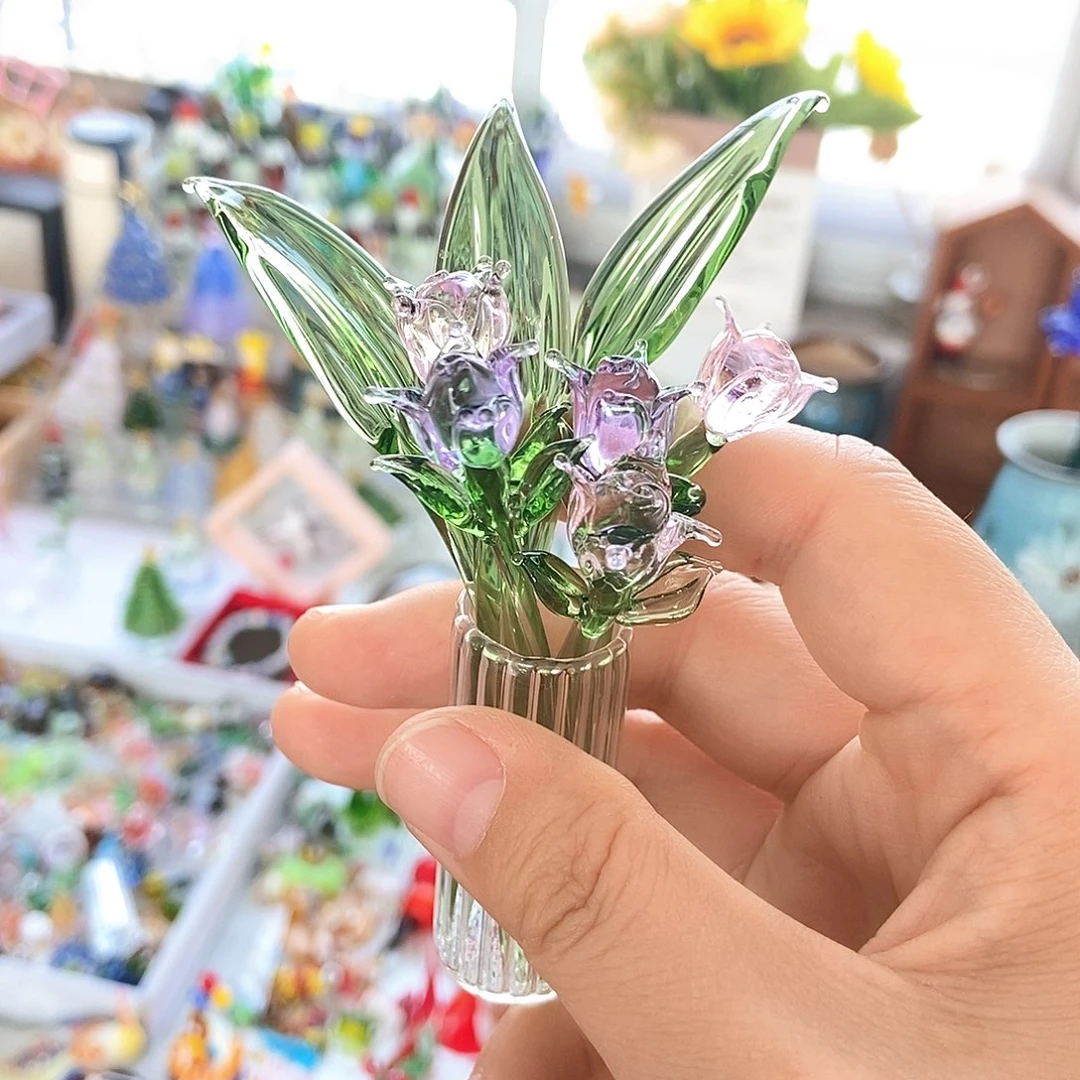 琉璃手工艺品粉紫色