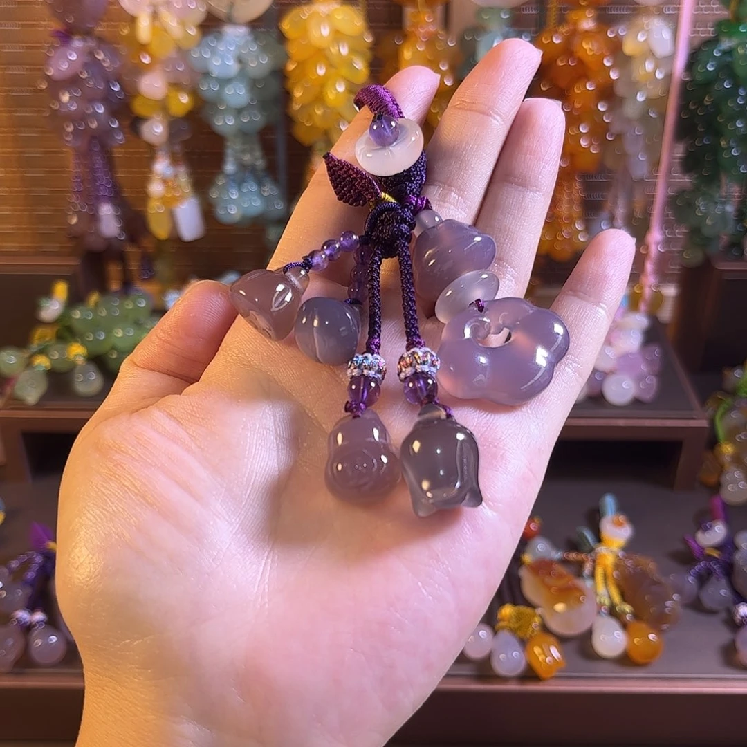 玛瑙/玉髓未镶嵌车挂钥匙扣