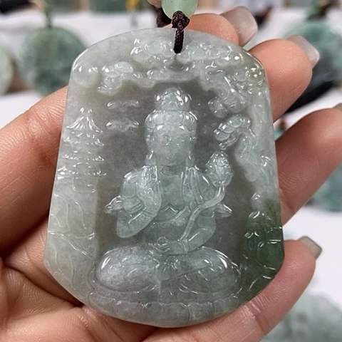 翡翠颈饰未镶嵌大势至菩萨福利