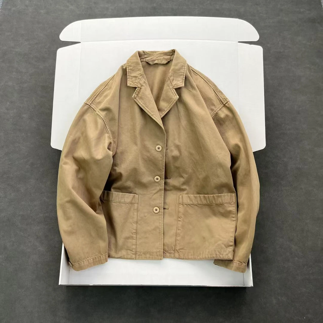 日系单西 版型超赞 男士棉质纱卡时尚百搭休闲西服外套 宽松版型