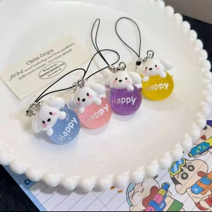 卡通学生ins风u盘书包挂件闺蜜礼物新款可爱夜光冰透立体狗手机链