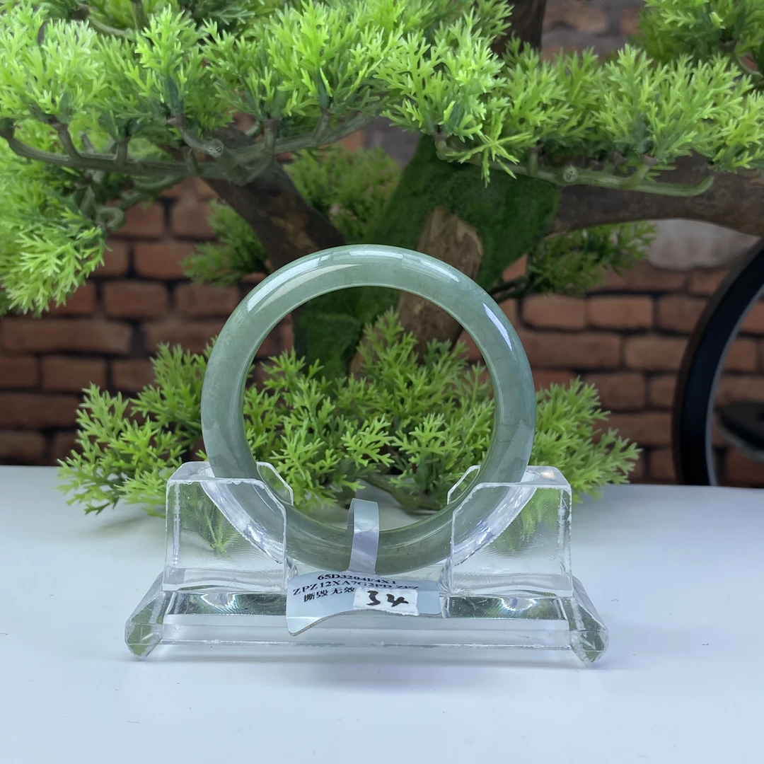 53.4【刀客砍价王】心心天然缅甸A货翡翠手镯J34