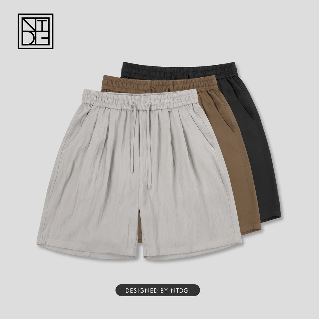 夏季新款“莱赛尔”美式高垂感休闲短裤6109