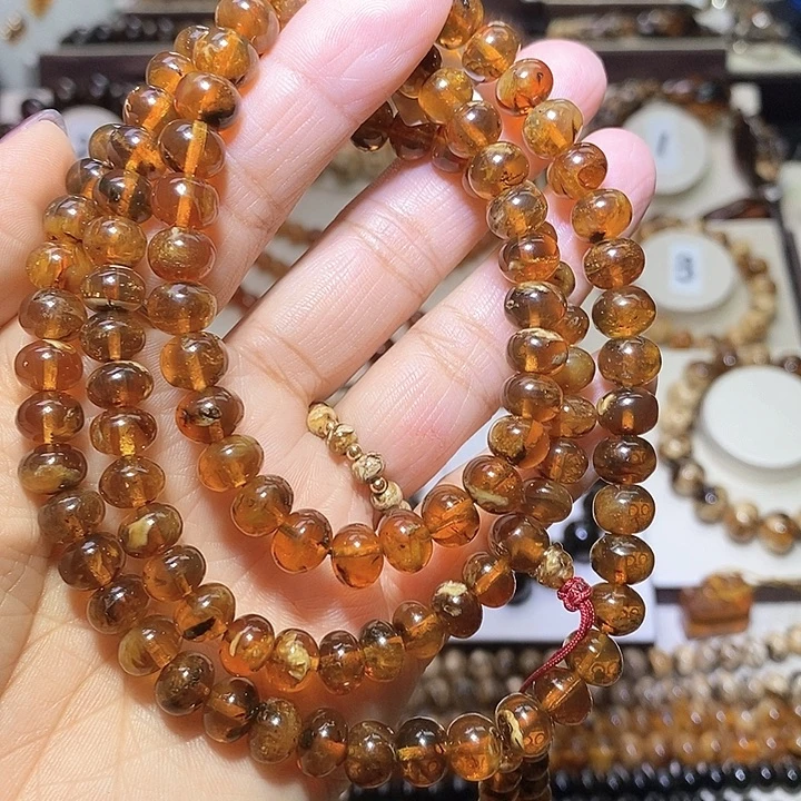 琥珀未镶嵌裸石水蜡8m