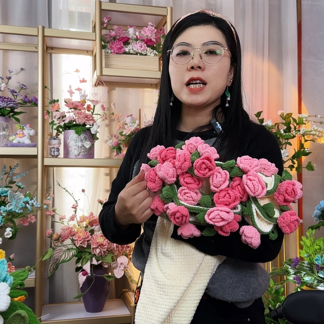 纯手工钩织钩织花毯