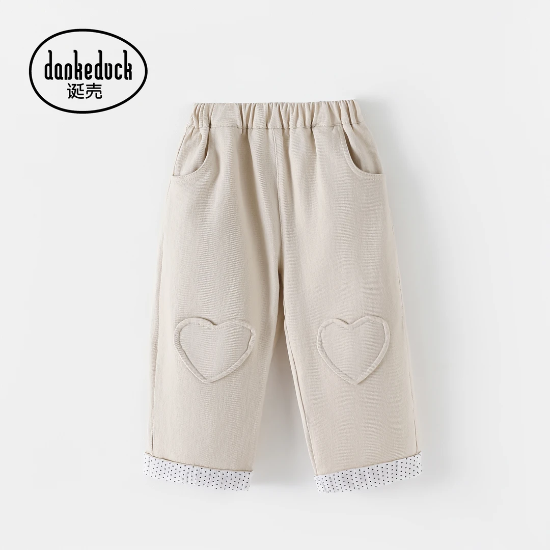 BH-40702-女童时尚秋季新款休闲裤中小童贴布爱心长裤
