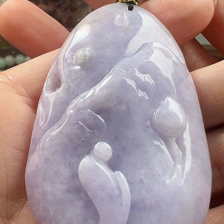 翡翠未镶嵌颈饰天然A货翡翠挂件