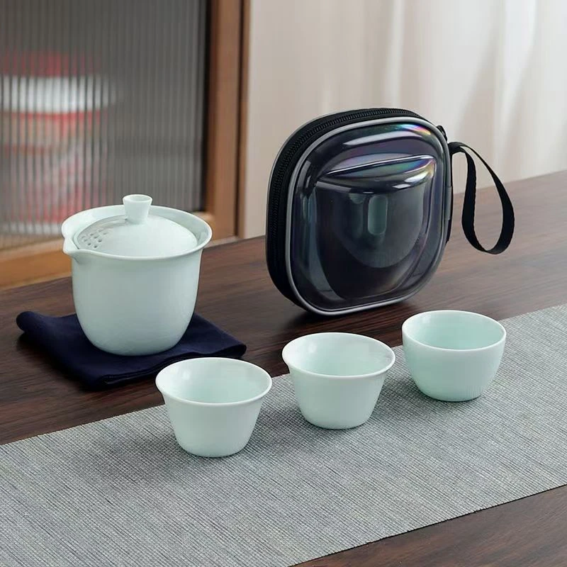便携茶具套装旅行包功夫茶具茶壶茶杯户外喝茶快客杯kk0336