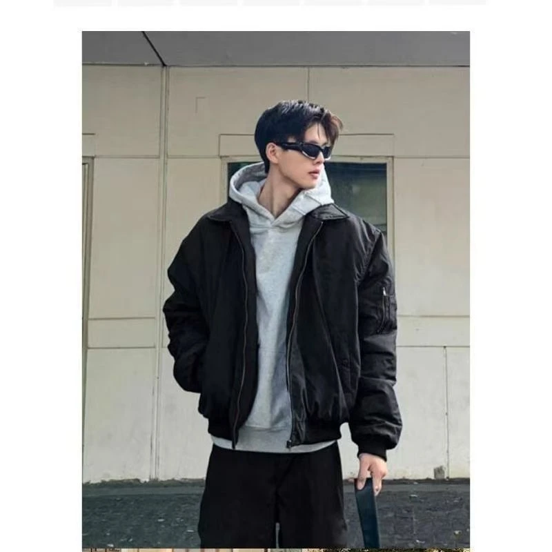 2025新款加棉vibe短款夹克外套ma1飞行员夹克高街bomber显高上衣