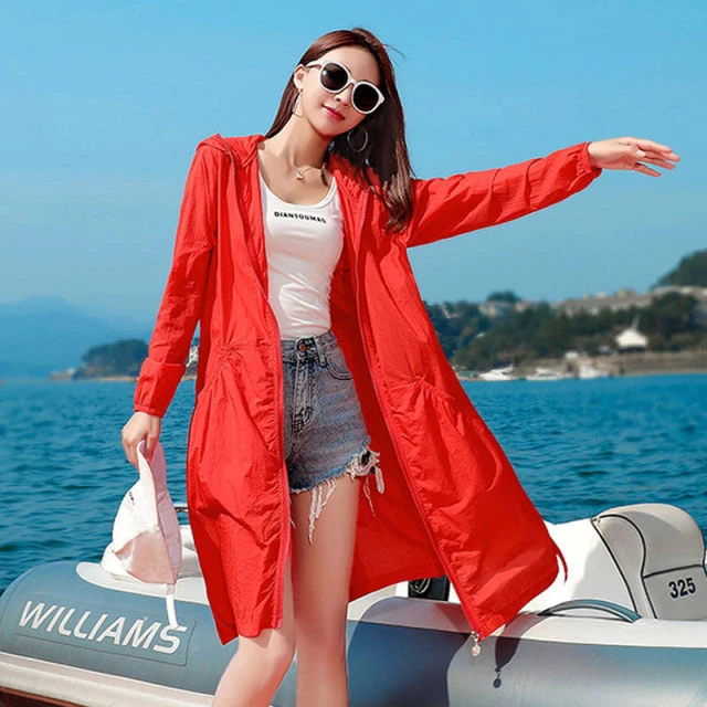 防晒衣女2023新款外穿夏季薄款宽松韩版大码防晒服中长款透气外套