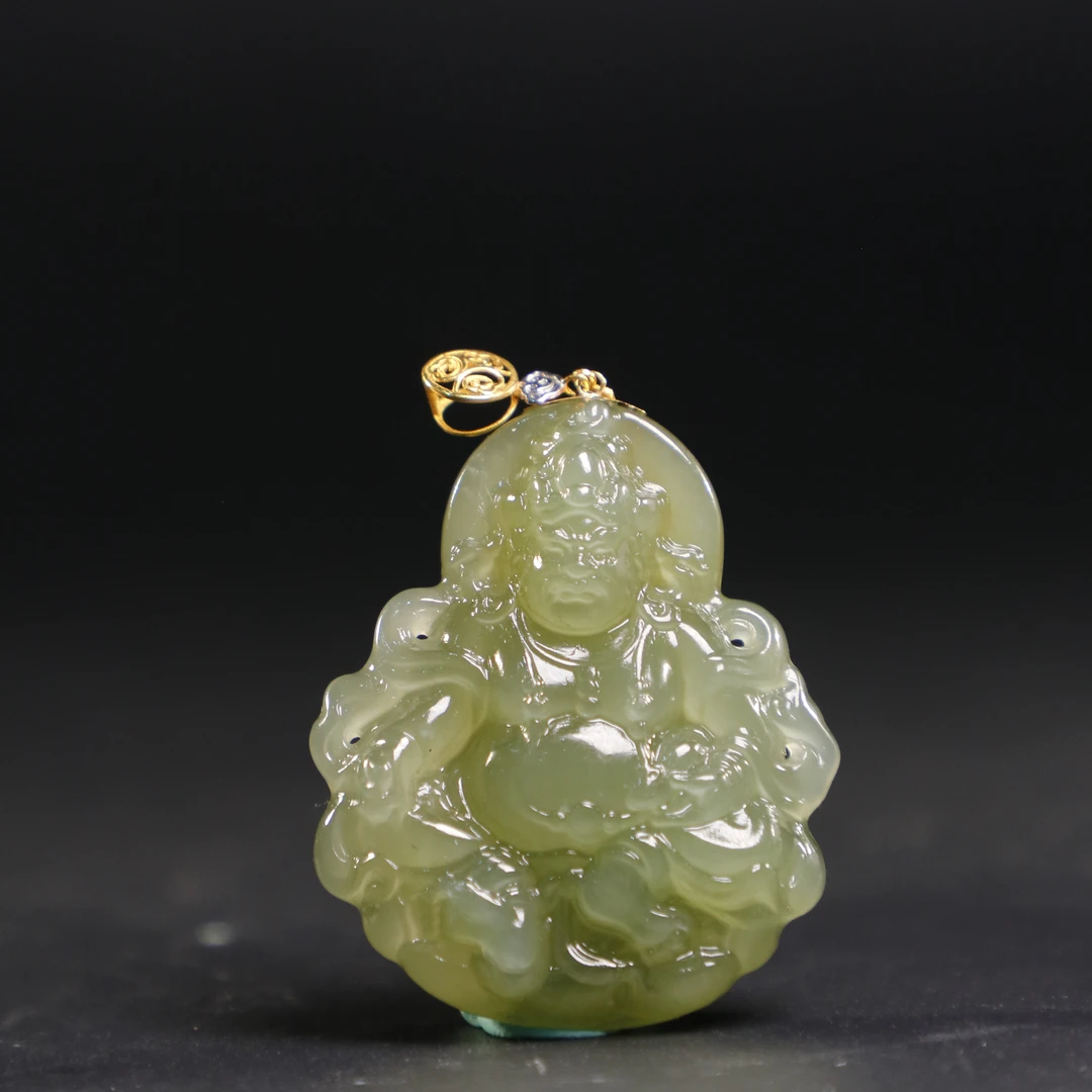 lot8801 和田玉财神挂坠/云南典藏