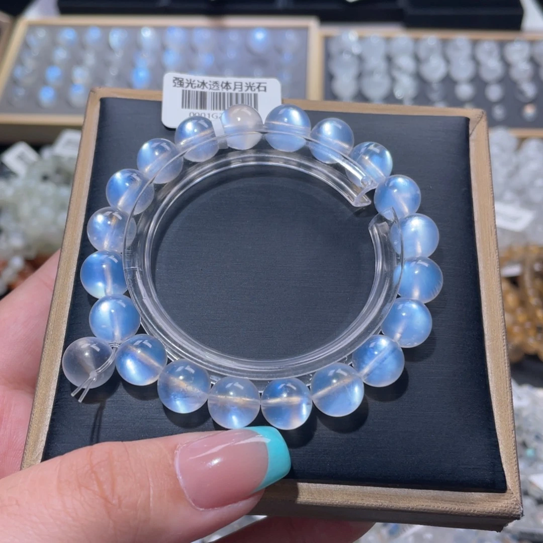 未镶嵌手链长石蓝月光手链10mm